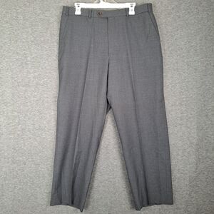 VTG Chaps Ralph Lauren 100% Wool Trousers Flat Mens Pants 35x29 Medium Gray